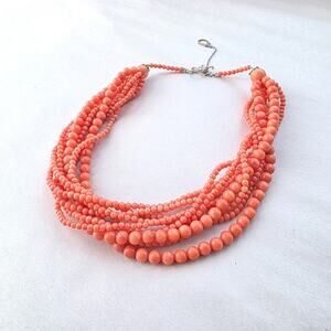 Michael Valitutti Gems en Vogue 18K Sterling 925 Nine Strand Coral Bead Necklace